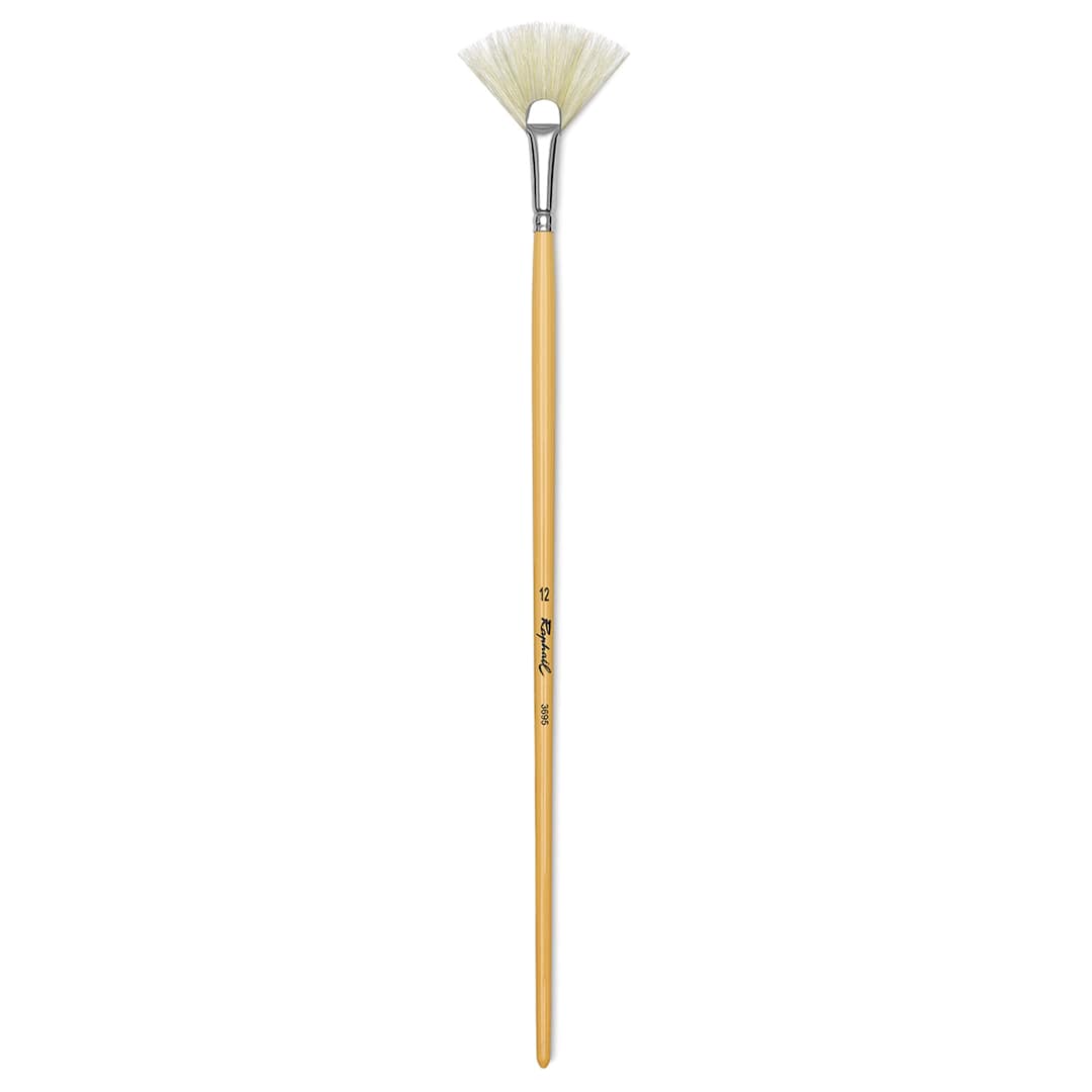 Open in modal - Raphaël D'Artigny Interlocked White Bristle Brush - Fan brush shown upright