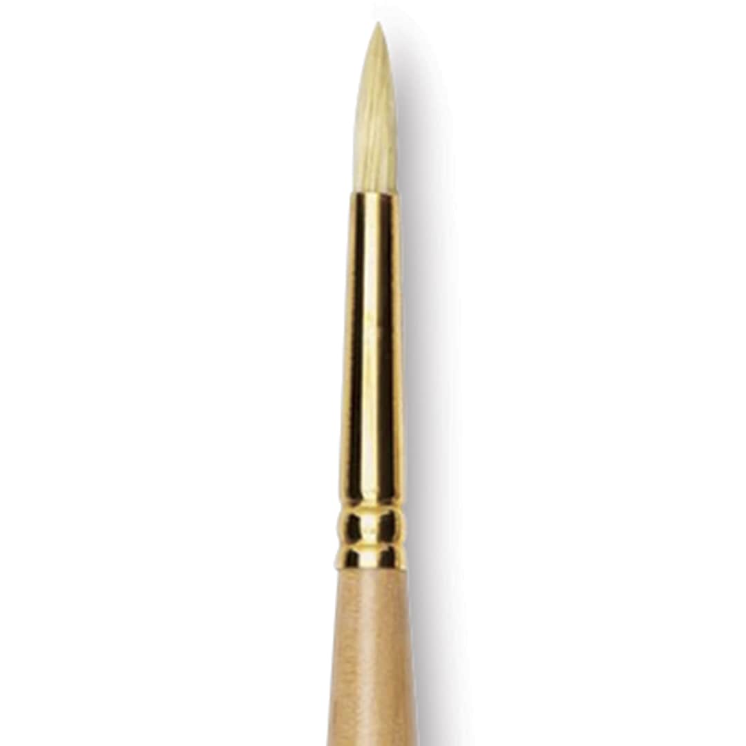 Open in modal - Raphaël D'Artigny Interlocked White Bristle Brush - Round, Long Handle, Size 6