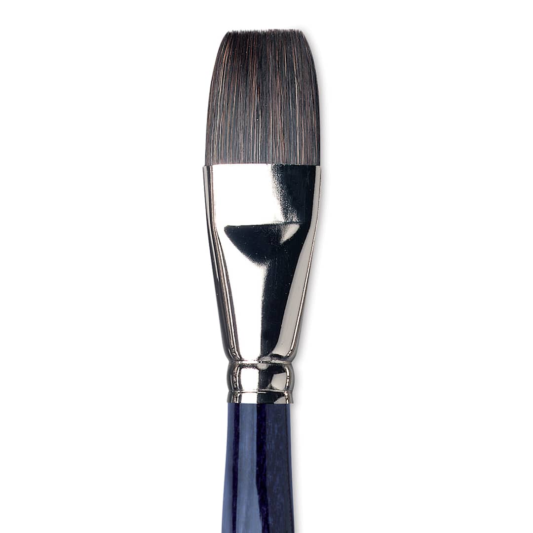 Open in modal - Da Vinci Sable Mix Brush - Flat Wash, Short Handle, Size 20 close up