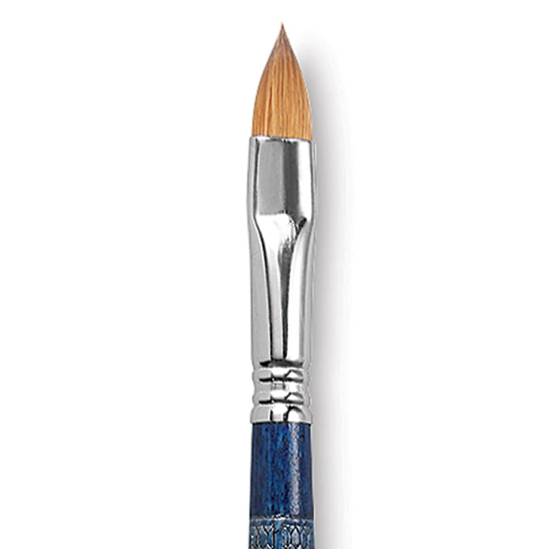 Open in modal - Escoda Optimo Kolinsky Sable Brush - Filbert, Long Handle, Size 12 close up
