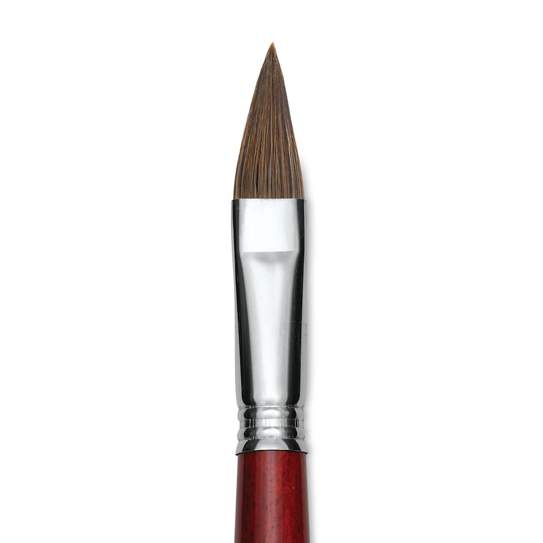 Open in modal - Escoda Bravo Light Ox Hair Brush - Long Filbert, Long Handle, Size 16 close up
