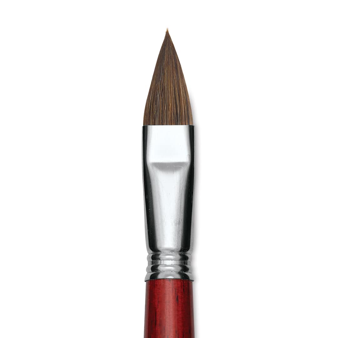 Open in modal - Escoda Bravo Light Ox Hair Brush - Long Filbert, Long Handle, Size 18 close up