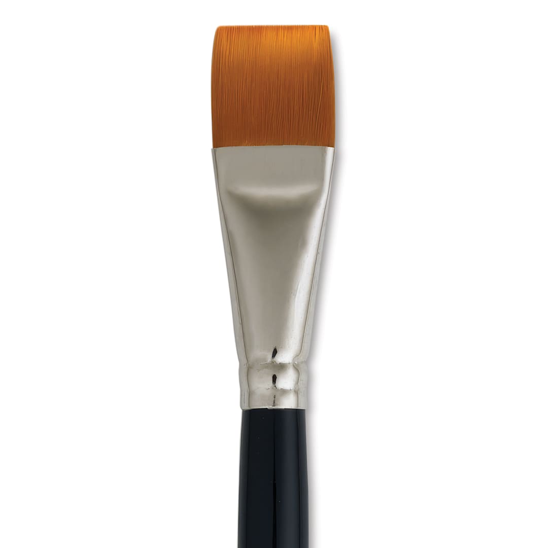 Open in modal - Dynasty Finest Golden Synthetic Brush - Flat Wash, Refill Brush, 1", close up