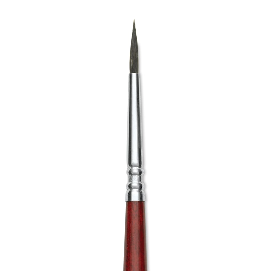 Open in modal - Escoda Aquario Squirrel Hair Brush - Round, Short Handle, Size 2, close-up