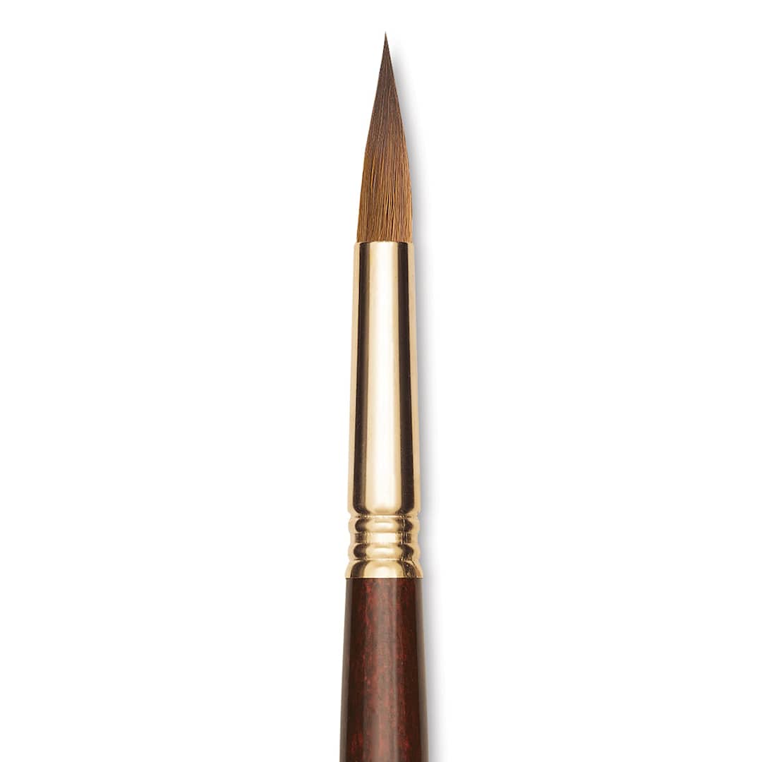 Open in modal - Escoda Reserva Kolinsky-Tajmyr Sable Brush - Pointed Round, Short Handle, Size 14 (close-up)