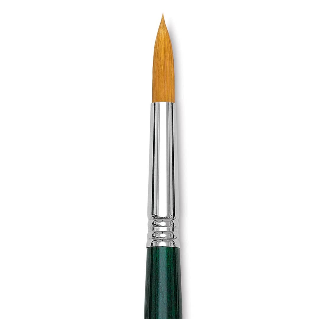 Open in modal - Escoda Barroco Toray Gold Synthetic Brush - Round, Short Handle, Size 12