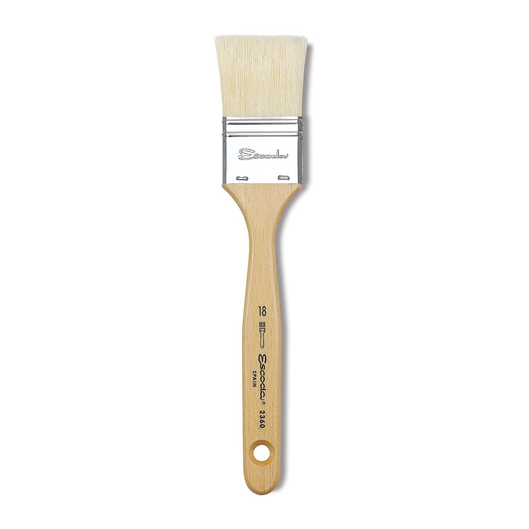 Open in modal - Escoda Clasico Chungking White Bristle Brush - Mottler, Size 18