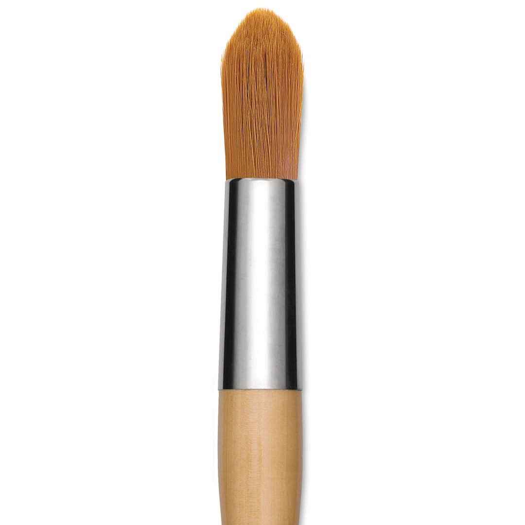 Open in modal - Blick Mega Golden Taklon Brush - Mega Round, Short Handle, Size 50, close up
