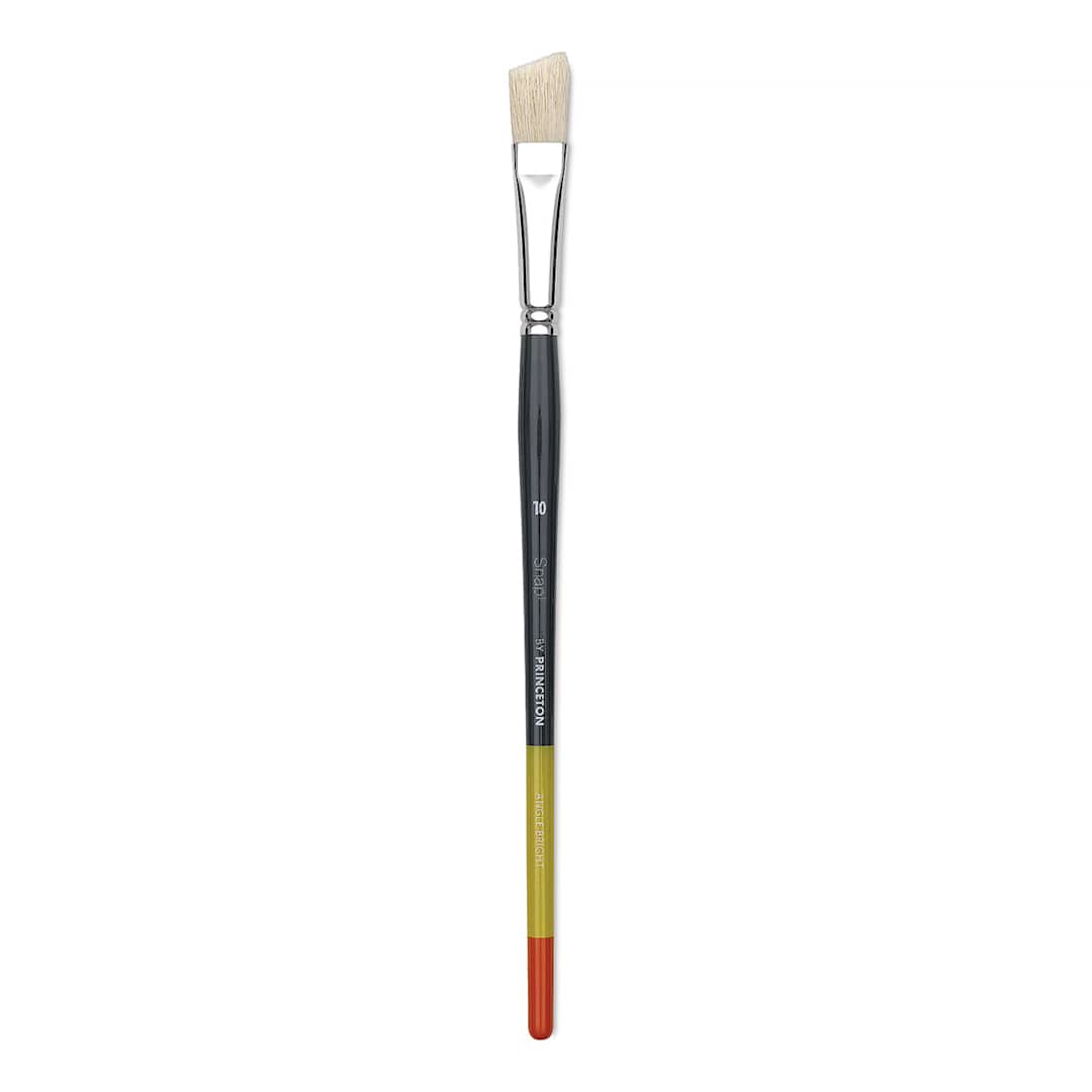 Open in modal - Princeton Snap! Natural Bristle Brush - Angle Brush, Long Handle, Size 10