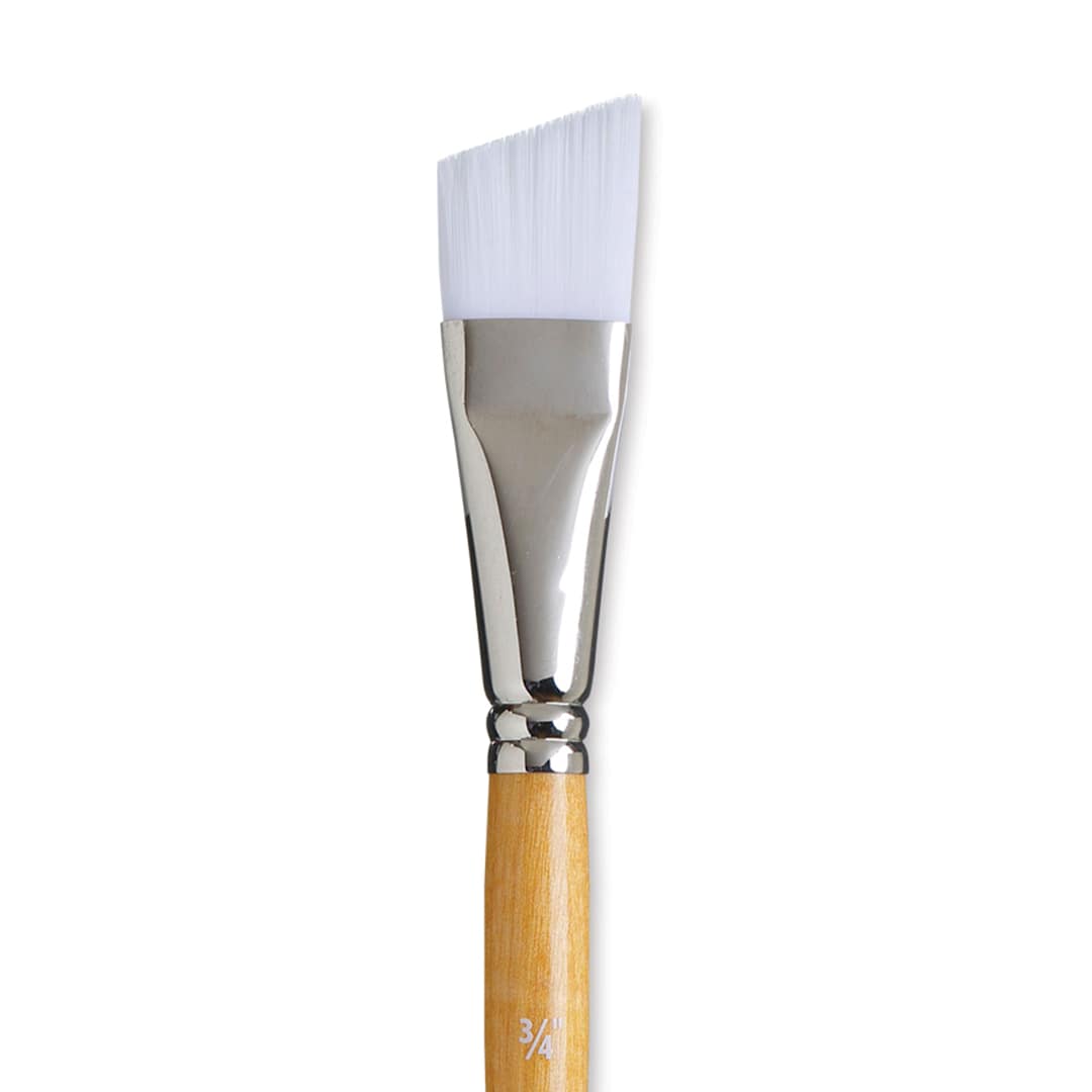 Open in modal - Princeton Snap! White Taklon Brush - Angle Shader, Short Handle, Size 3/4"