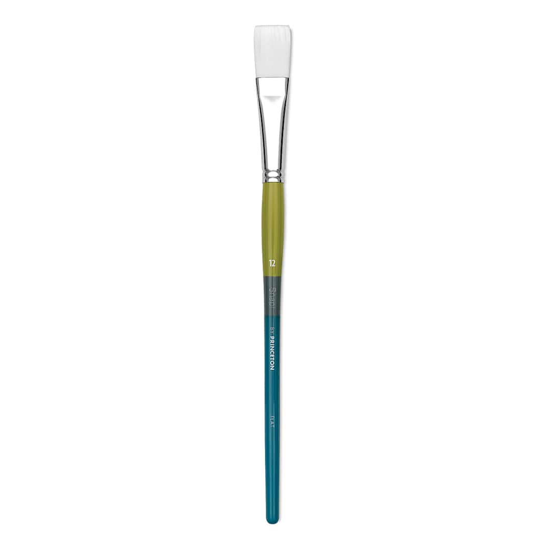 Open in modal - Princeton Snap! White Taklon Brush - Flat, Long Handle, Size 12