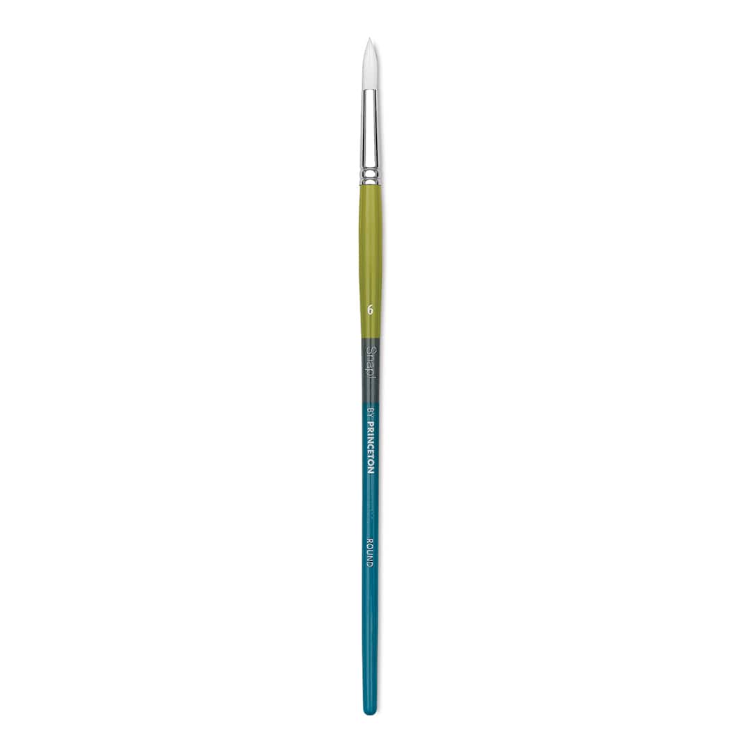 Open in modal - Princeton Snap! White Taklon Brush - Round, Long Handle, Size 6