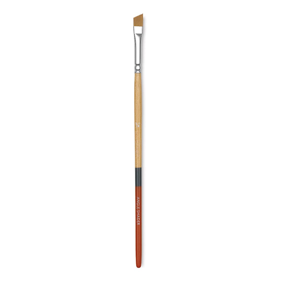 Open in modal - Princeton Snap! Golden Taklon Brush - Angle Shader, Short Handle, Size 1/4"