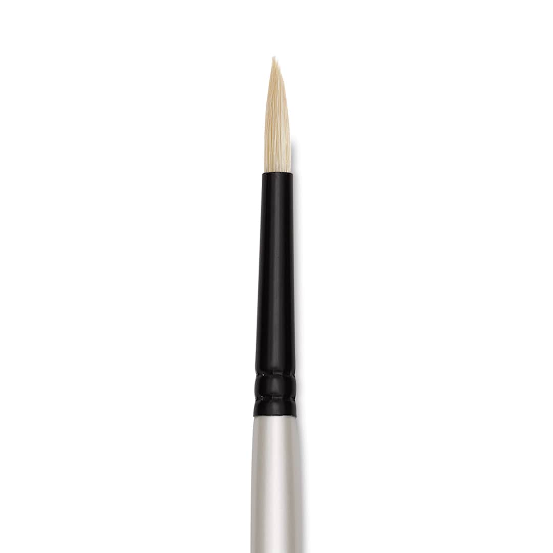 Open in modal - Robert Simmons Simply Simmons Chungking Hog Bristle Brush - Round, Long Handle, Size 2 close up