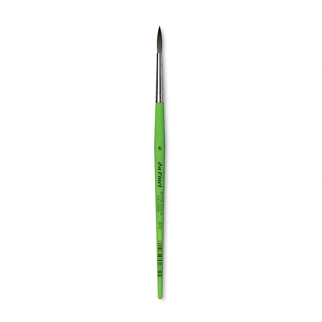 Open in modal - Da Vinci Fit For School & Hobby Brush - Round, Size 6, Short Handle