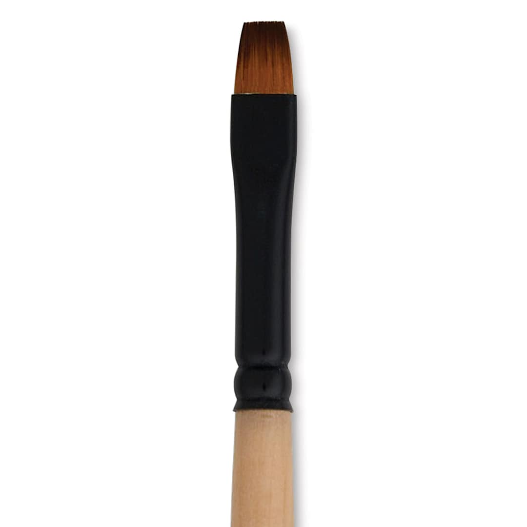 Open in modal - Dynasty Black Gold Brush - Chisel Blender, Short Handle, Size 8 close up