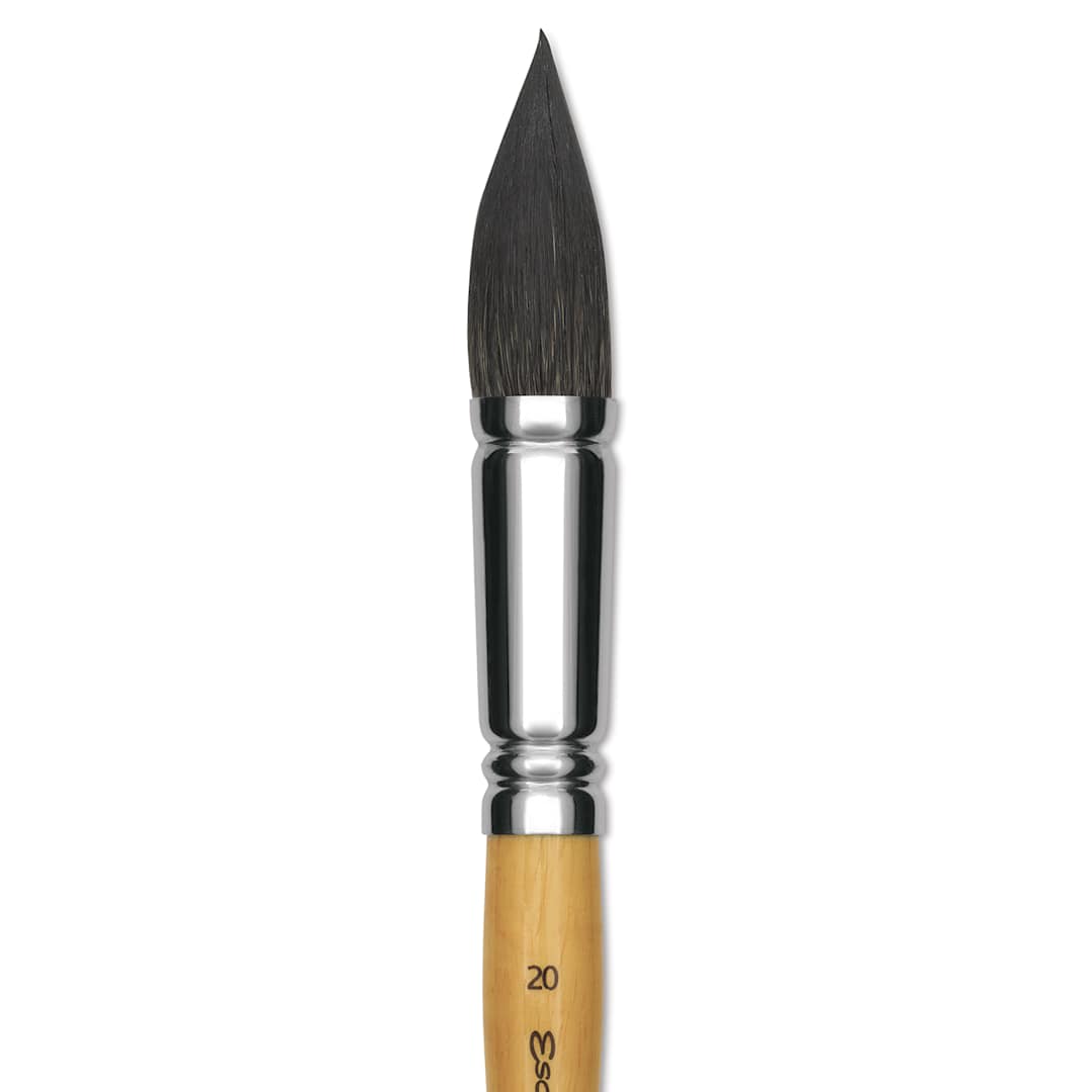 Open in modal - Escoda Squirrel Hair Ceramic Brush - Full Body Oval, Size 20 (Close-up of brush)