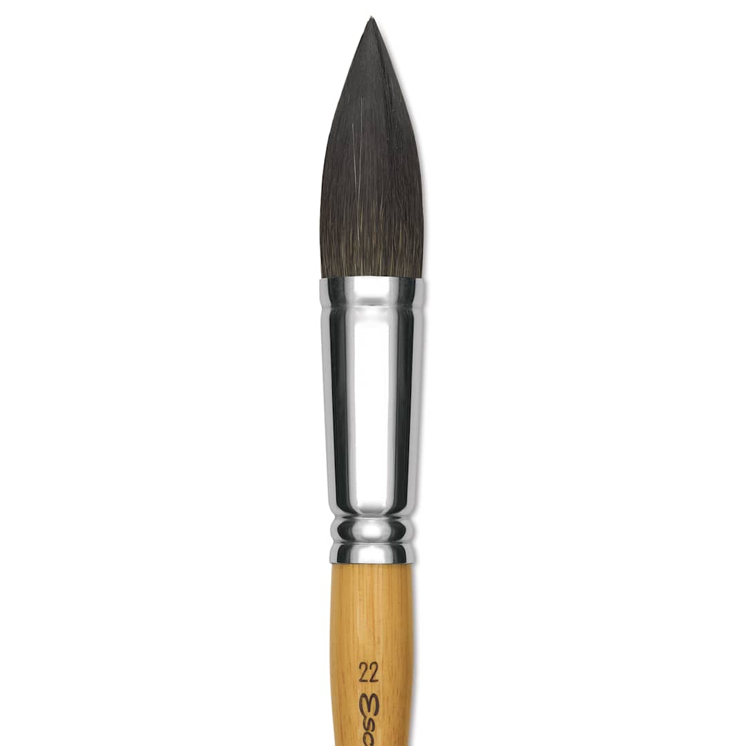 Open in modal - Escoda Squirrel Hair Ceramic Brush - Full Body Oval, Size 22 (Close-up of brush)