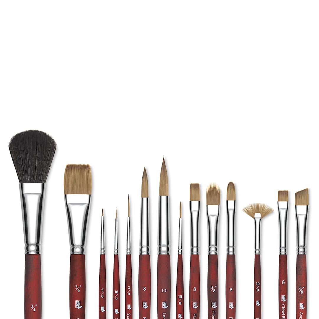 Open in modal - Princeton Velvetouch Series 3950 Synthetic Brushes - Short Handle (Close-Up)