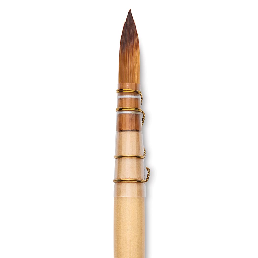Open in modal - Dynasty Black Gold Short Handle Brush - Quill, Size 2 close up