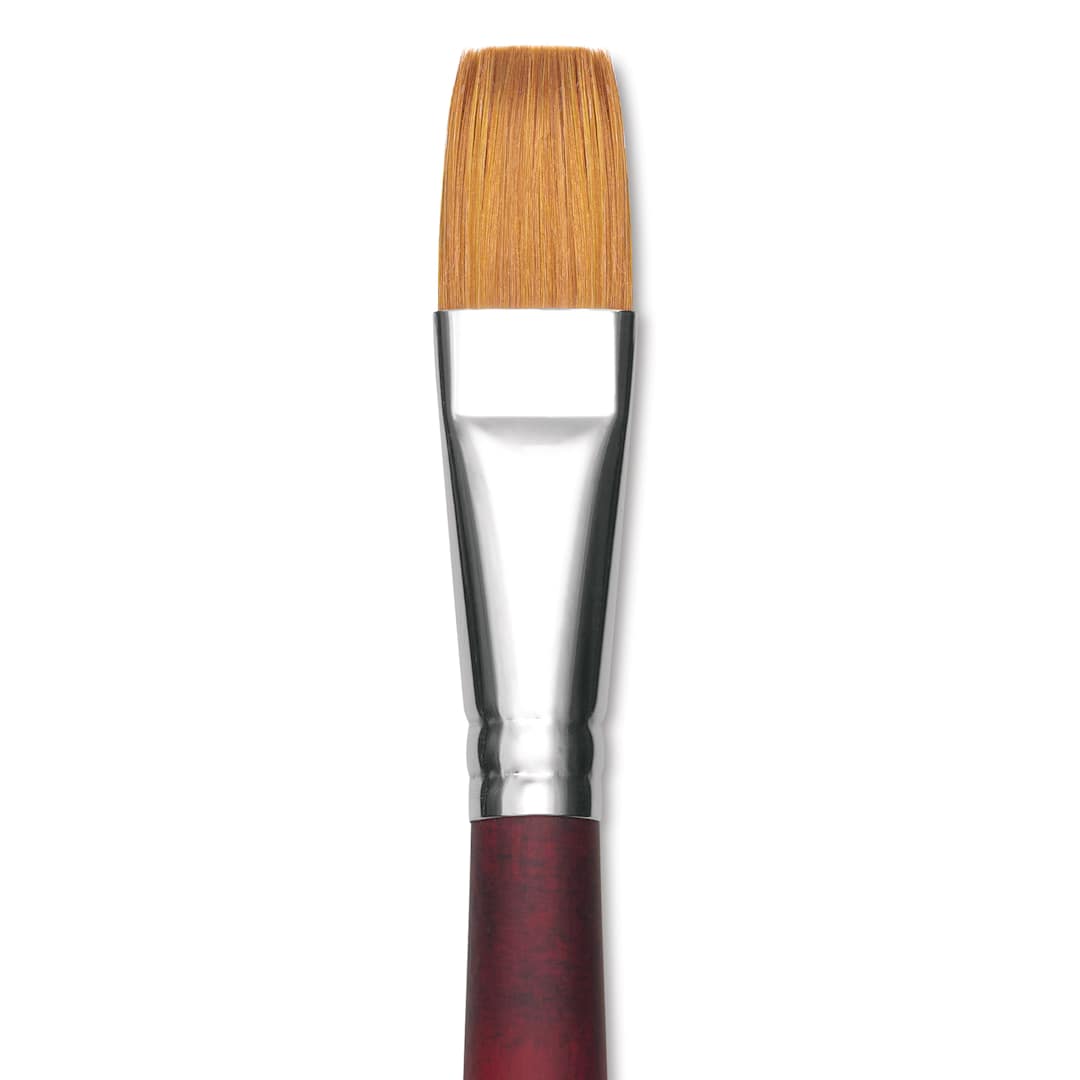 Open in modal - Princeton Velvetouch Series 3900 Synthetic Brush - Flat, Long Handle, Size 20 (close-up)
