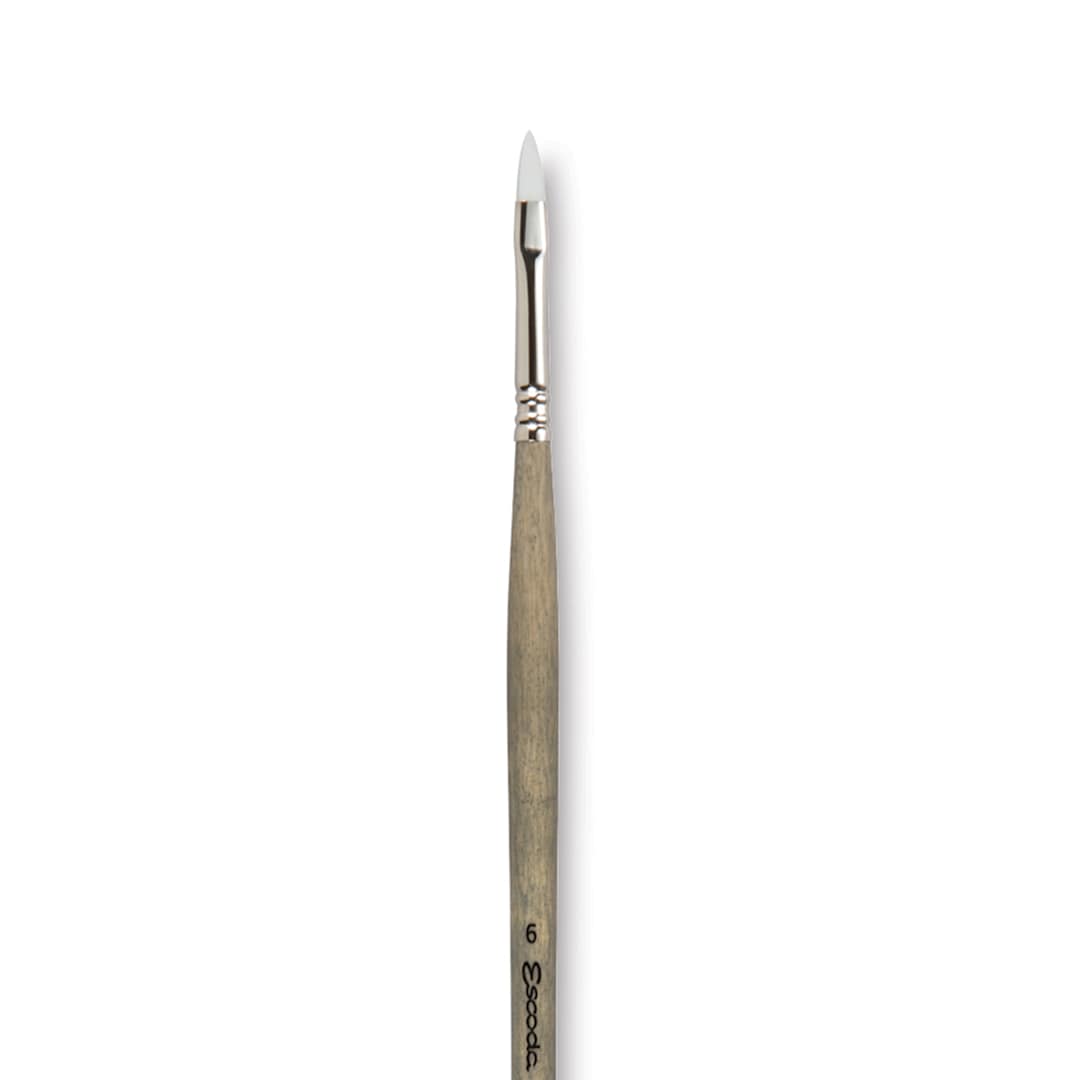 Open in modal - Escoda Perla Toray White Synthetic Brush - Filbert, Long Handle, Size 6