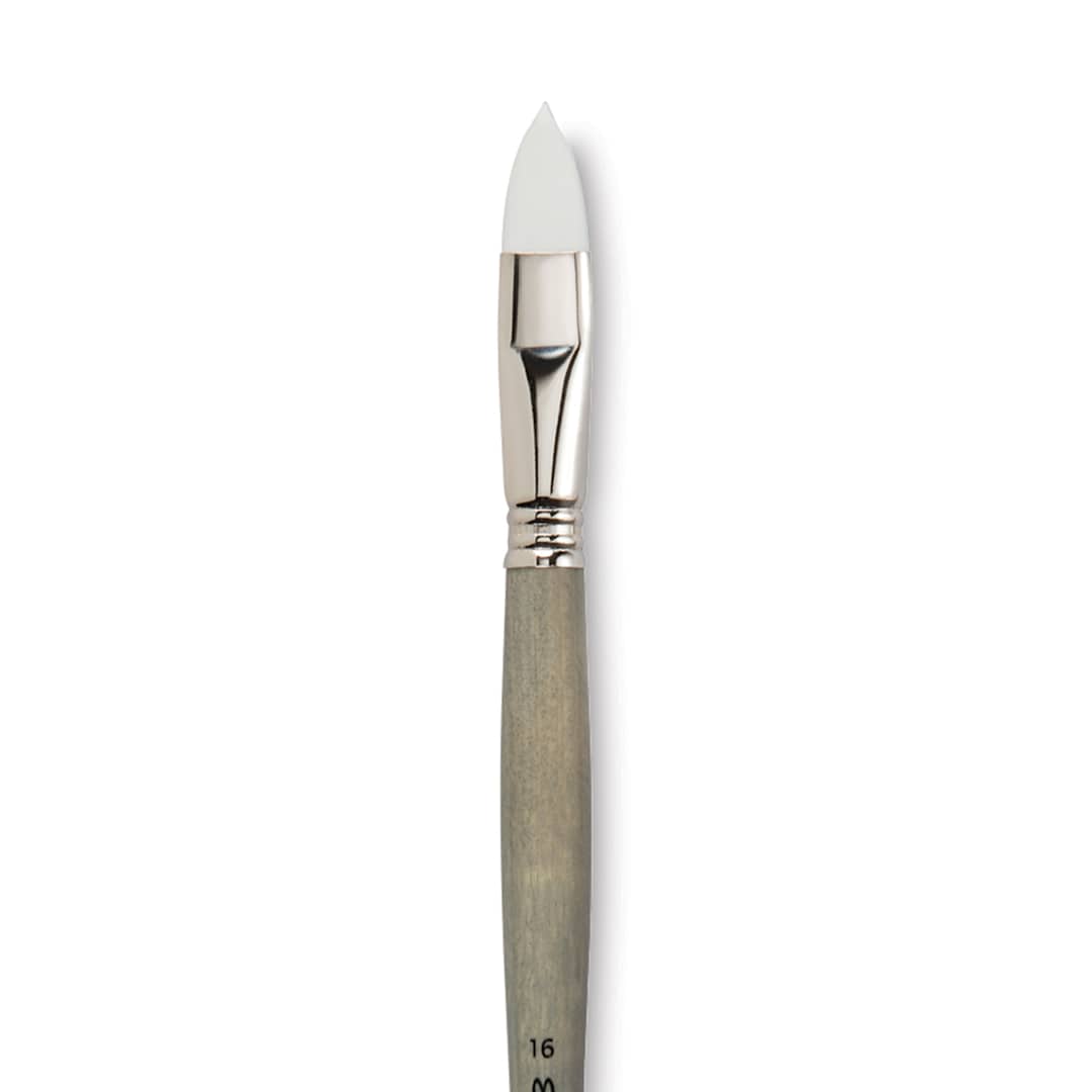 Open in modal - Escoda Perla Toray White Synthetic Brush - Filbert, Long Handle, Size 16