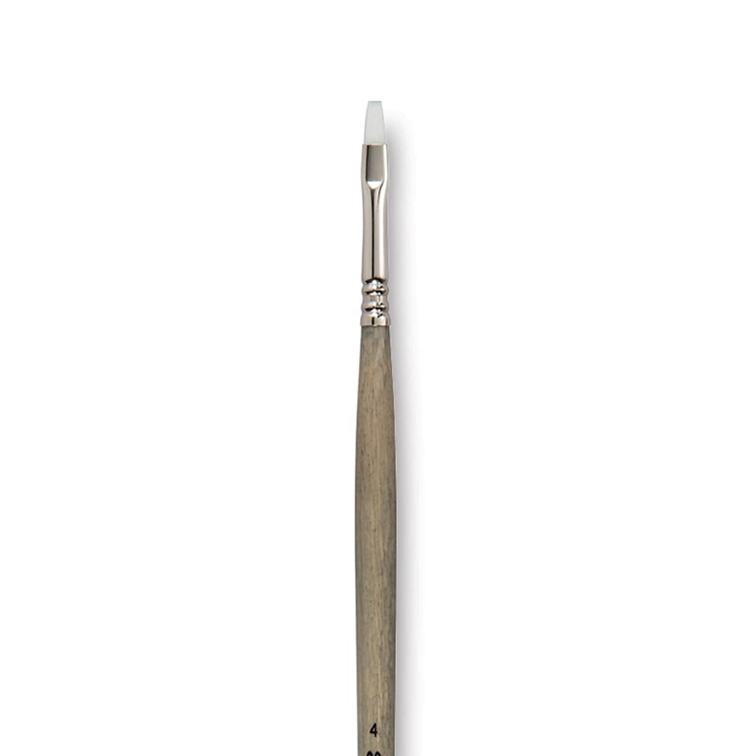 Open in modal - Escoda Perla Toray White Synthetic Brush - Bright, Long Handle, Size 4