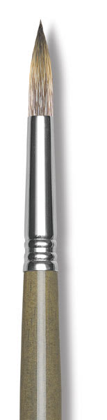 Open in modal - Escoda Modernista Tadami Synthetic Mongoose Brushes - Closeup of Round short handled brush shown