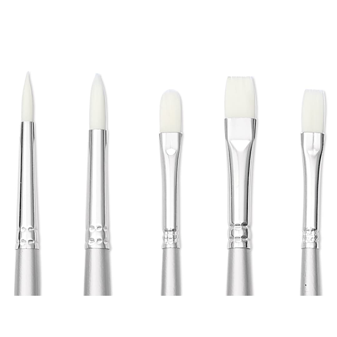 Open in modal - Liquitex Basics Synthetic Brushes - Set of 5, close-up