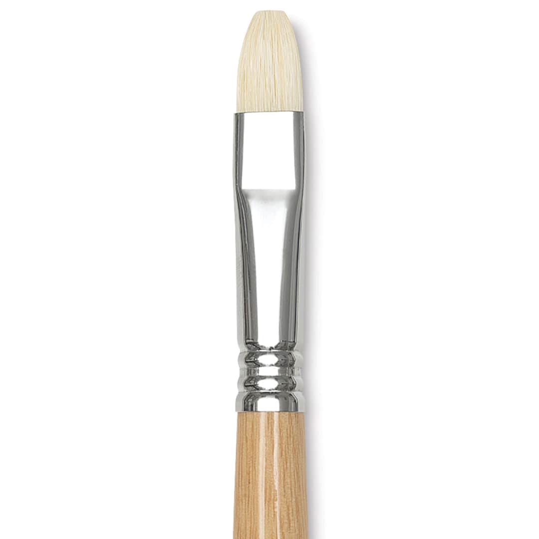 Open in modal - Escoda Clasico Chungking White Bristle Brush - Bright, Long Handle, Size 12