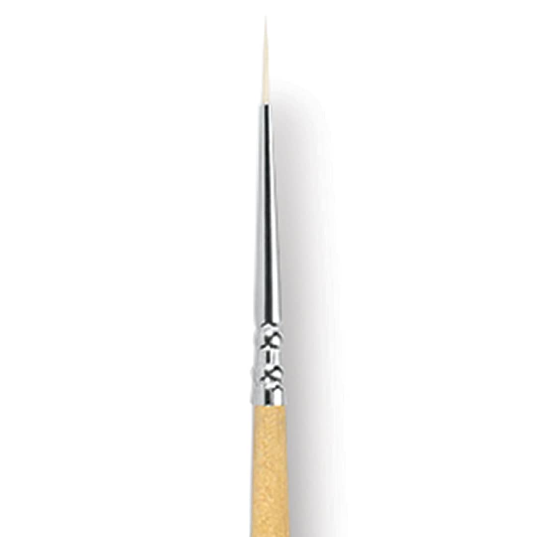 Open in modal - Escoda Clasico Chungking White Bristle Brush - Round, Long Handle, Size 2/0 close up