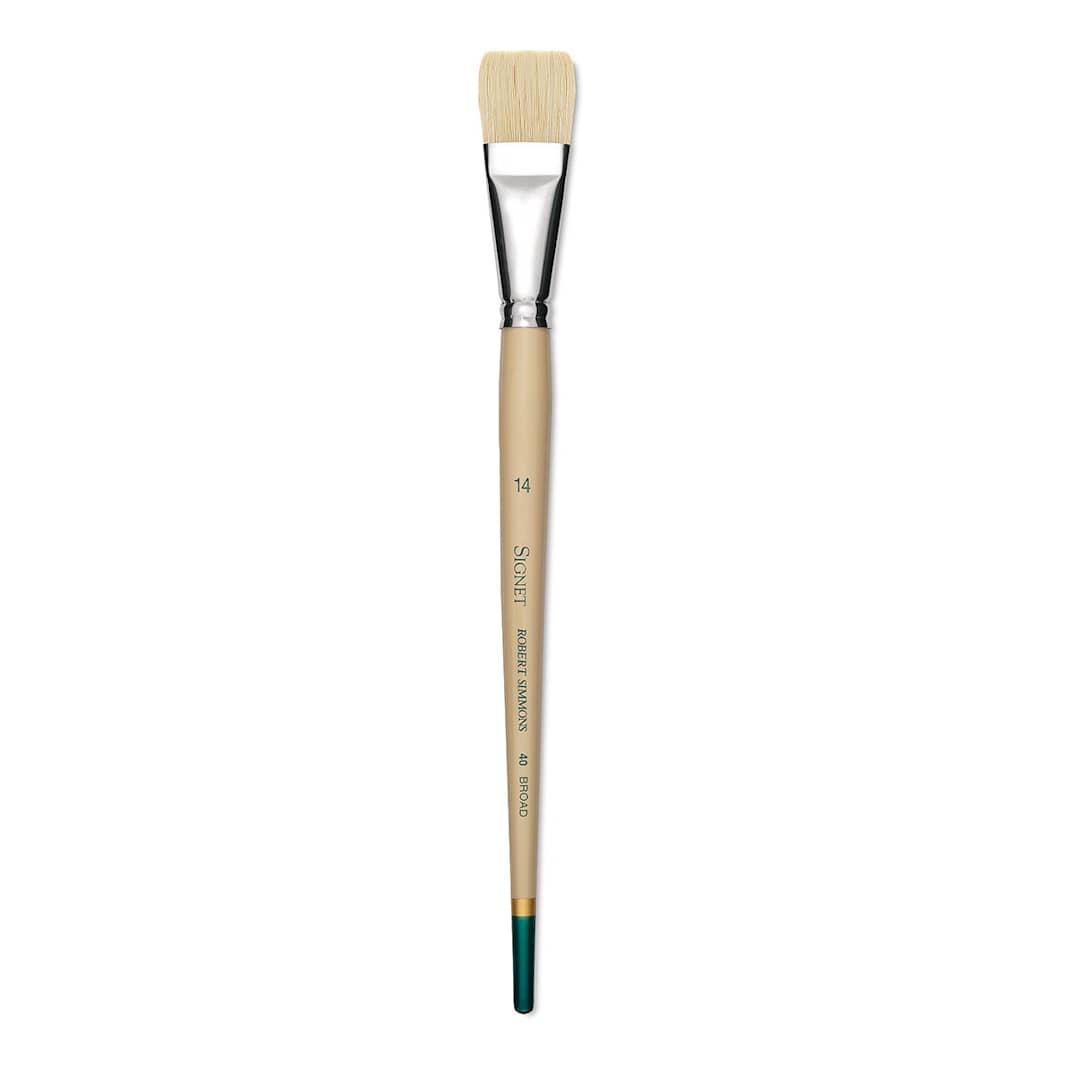 Open in modal - Robert Simmons Signet Bristle Brush - Broad, Long Handle, Size 14