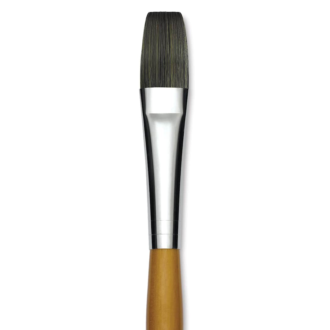 Open in modal - Isabey Isacryl Synthetic Brush - Long Flat, Long Handle, Size 10 close up