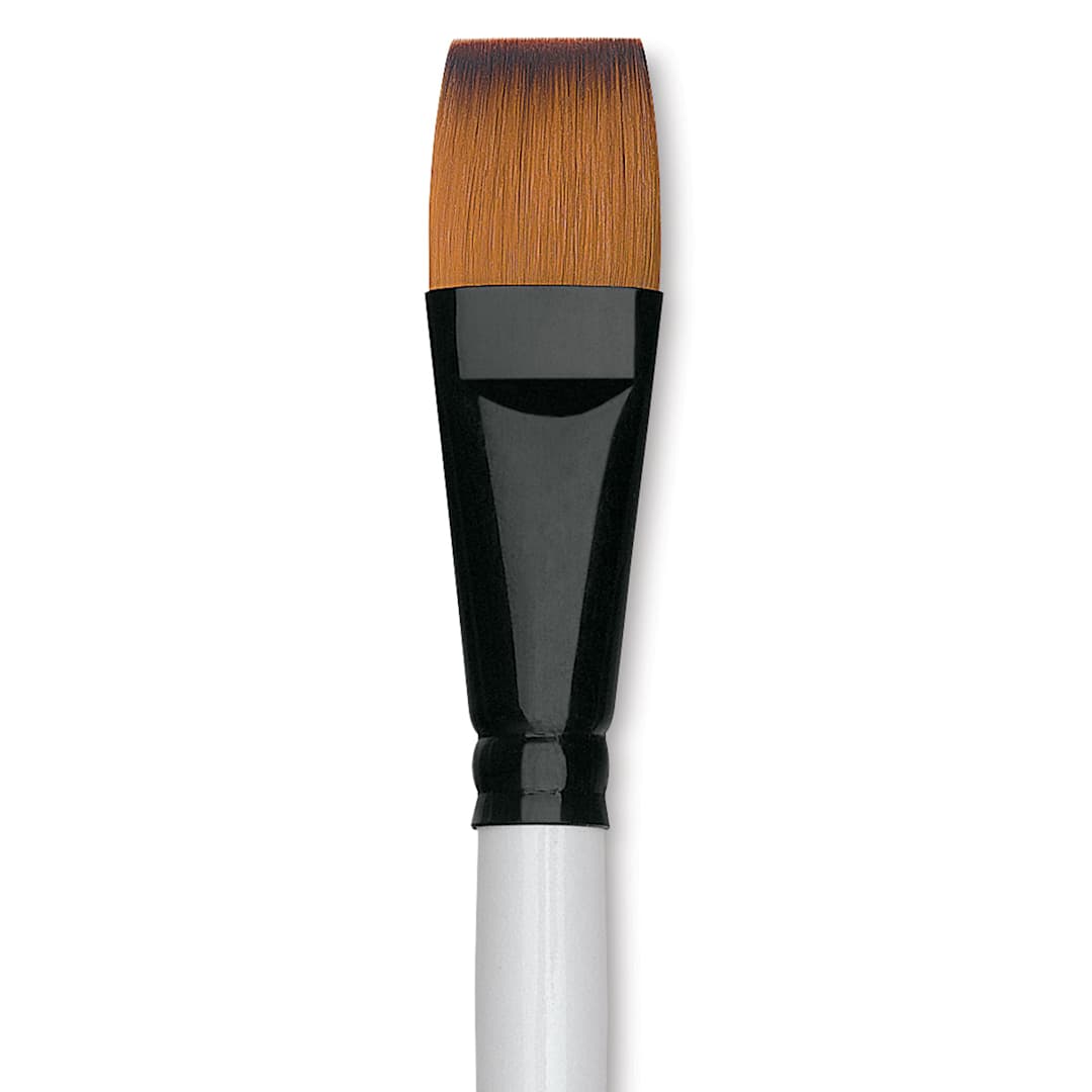 Open in modal - Robert Simmons Simply Simmons Synthetic Brush - Flat Wash, Short Handle, Size 3/4" close up