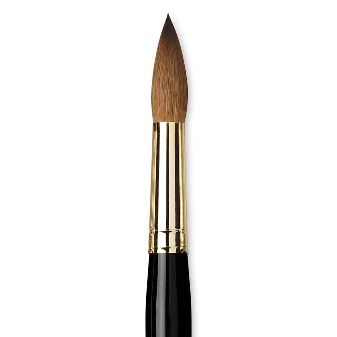 Open in modal - Da Vinci Maestro Kolinsky Brush - Full Belly Round, Short Handle, Size 20 close up