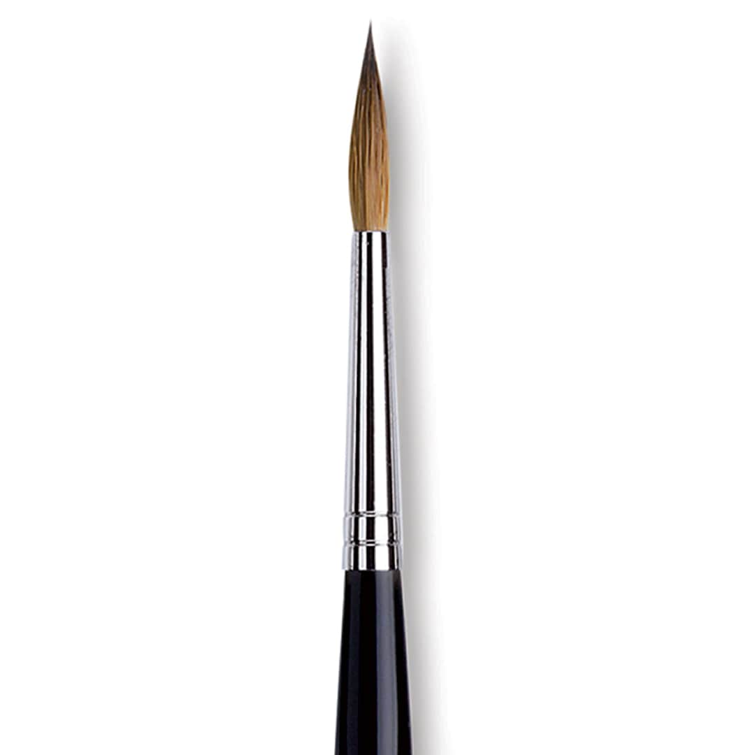 Open in modal - Da Vinci Maestro Kolinsky Brush - Long Tapered Round, Short Handle, Size 5 close up