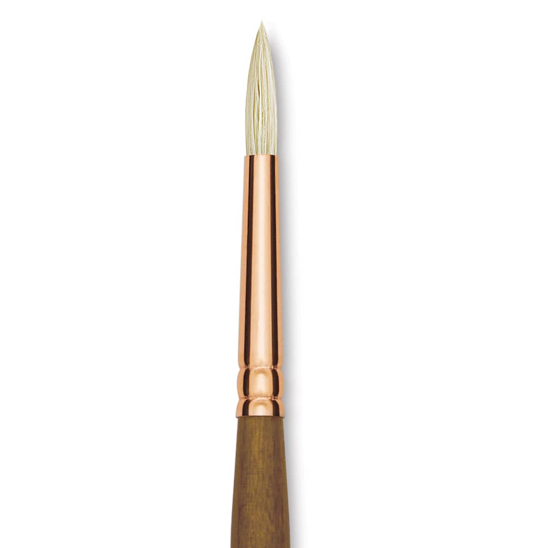 Open in modal - Princeton Best Natural Bristle Brush - Round, Long Handle, Size 4 close up