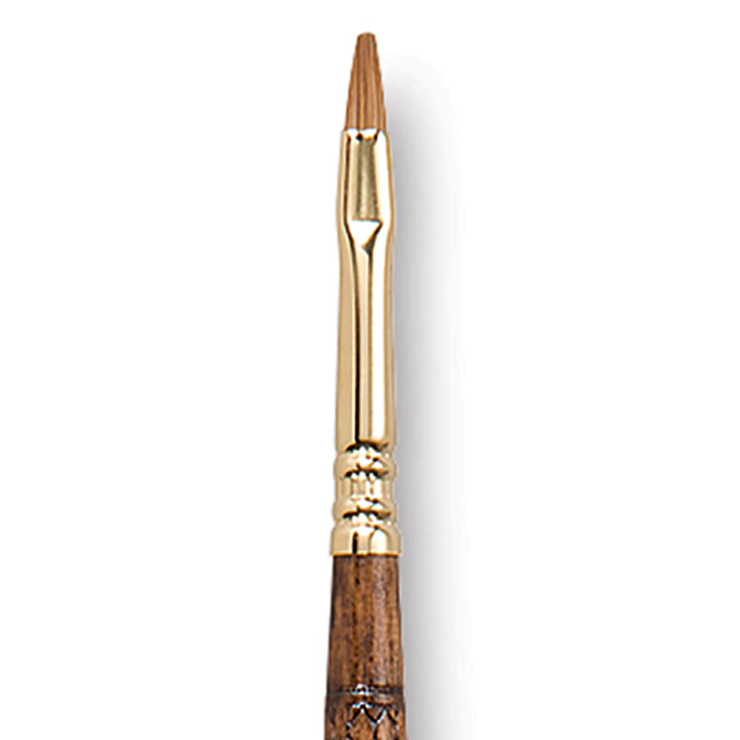 Open in modal - Escoda Reserva Kolinsky-Tajmyr Sable Brush - Bright, Long Handle, Size 4 close up