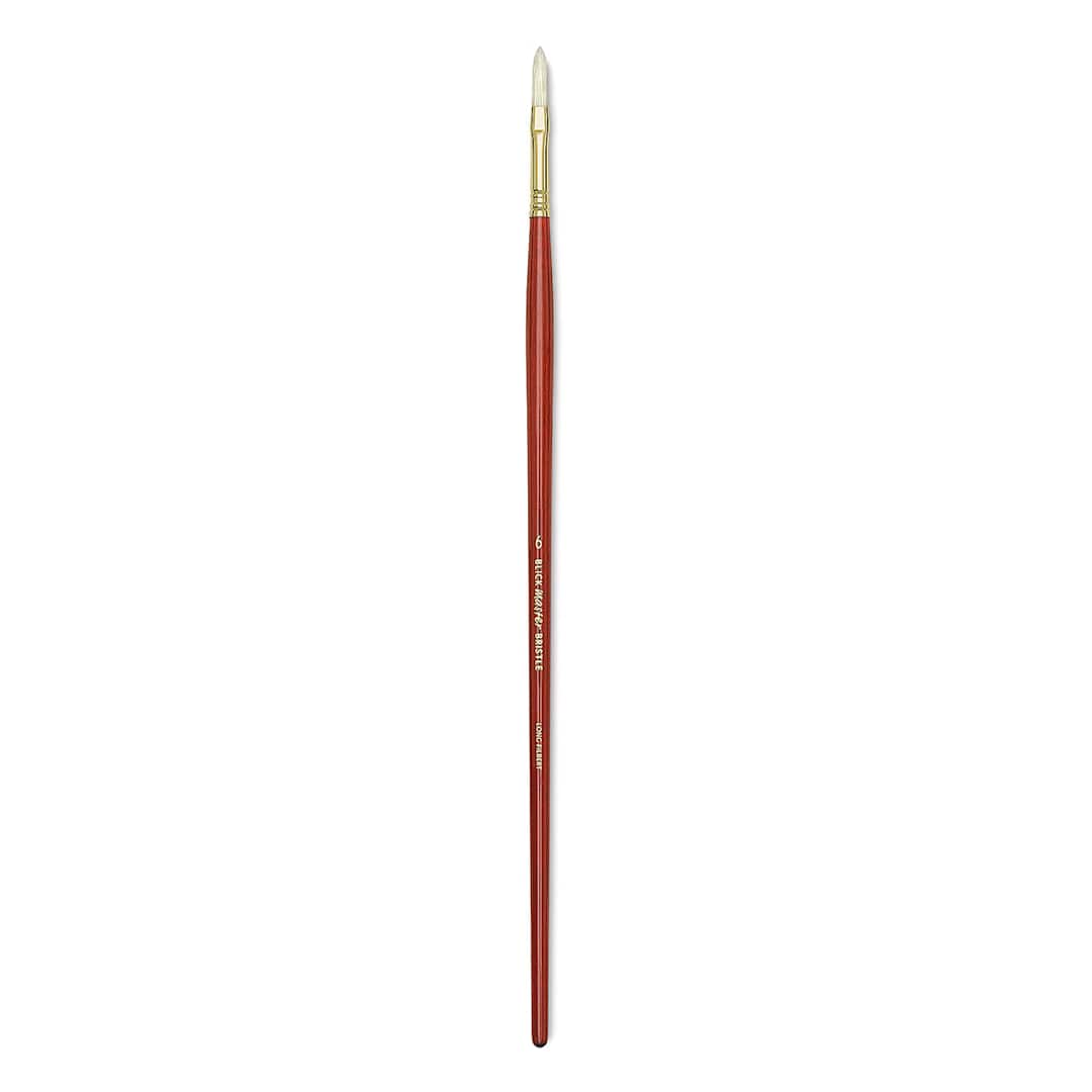 Open in modal - Blick Master Bristle Brushes - A Single Long Filbert brush shown upright
