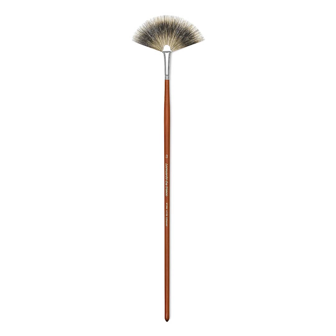 Open in modal - Da Vinci Pure Badger Brush - Fan Blender, Long Handle, Size 3