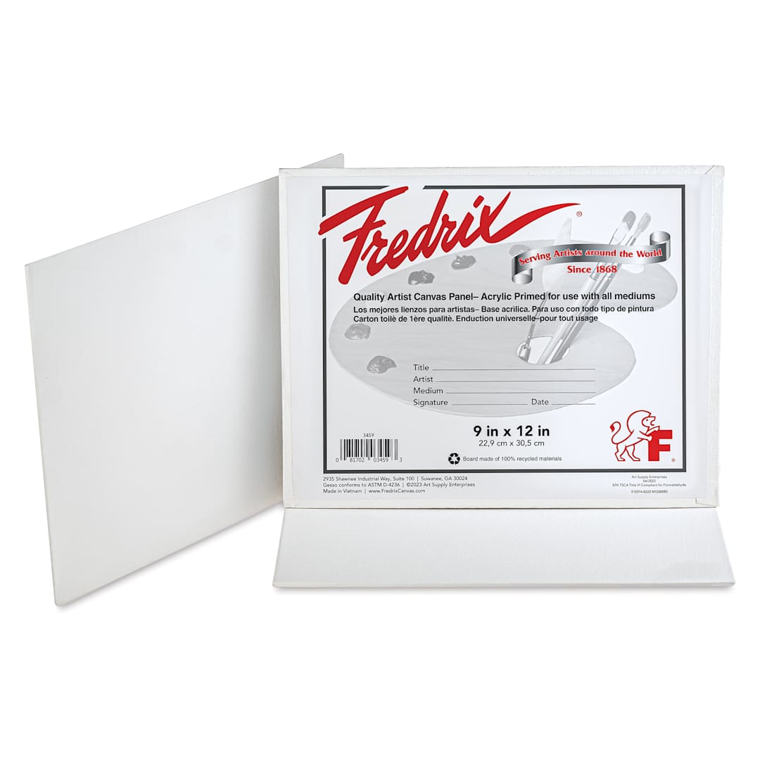 Open in modal - Fredrix Artist Series Standard Canvas Panels - 9" x 12", Pkg of 3