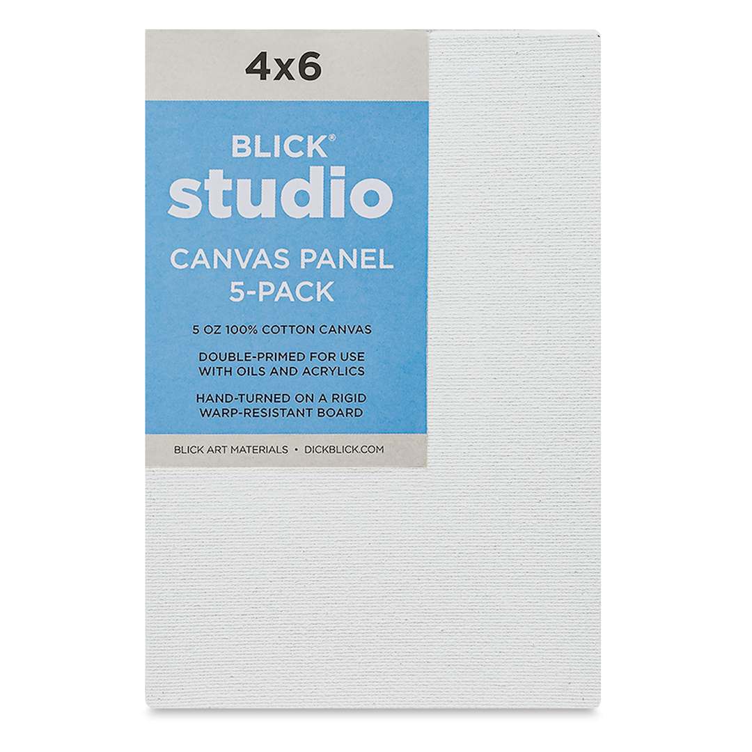 Open in modal - Blick Studio Cotton Canvas Panels - 4" x 6", Pkg of 5