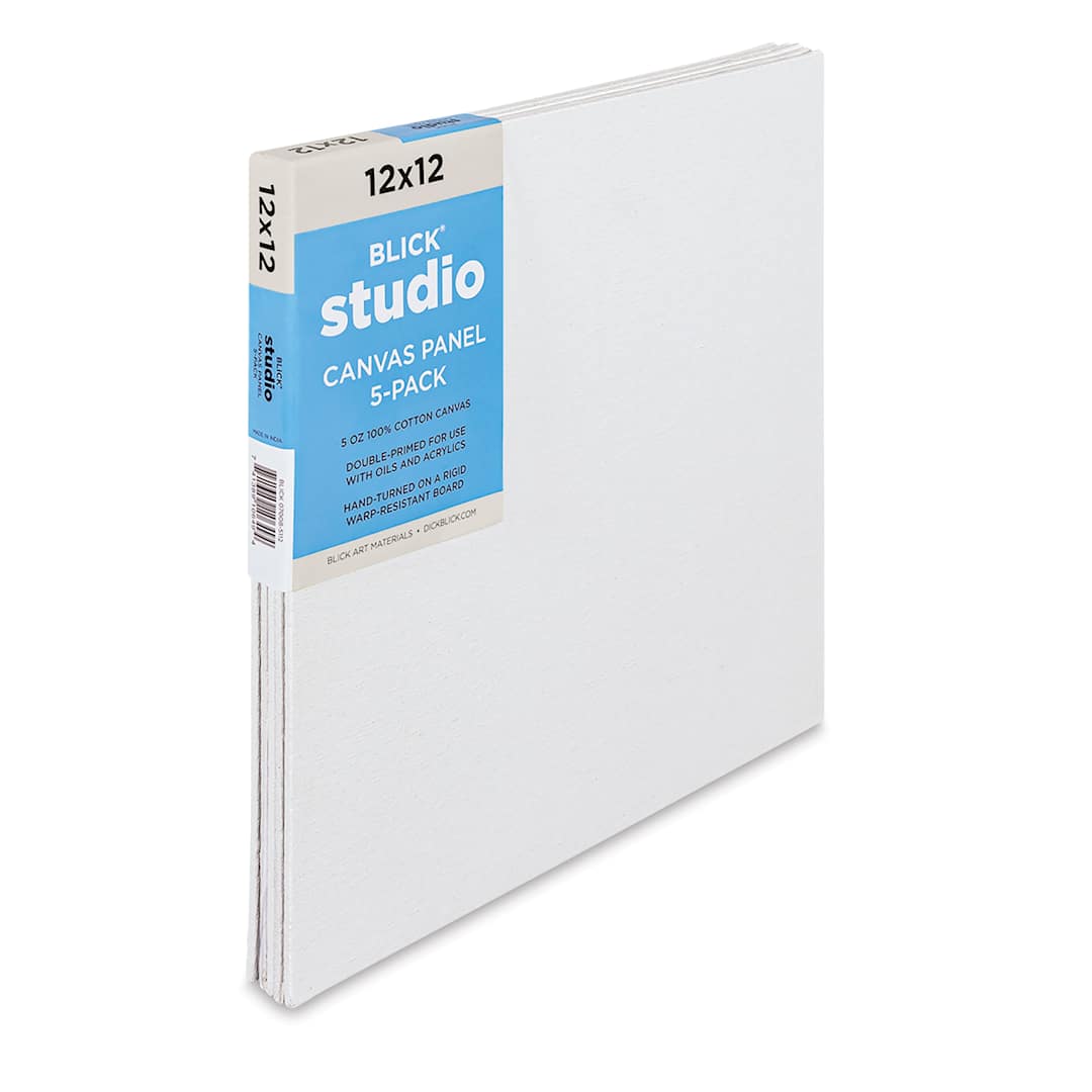 Open in modal - Blick Studio Cotton Canvas Panels - 12" x 12", Pkg of 5