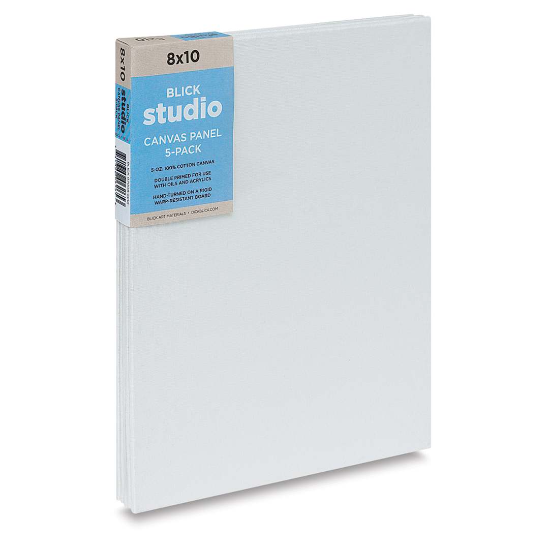 Open in modal - Blick Studio Cotton Canvas Panels - 8'' x 10'', Pkg of 5