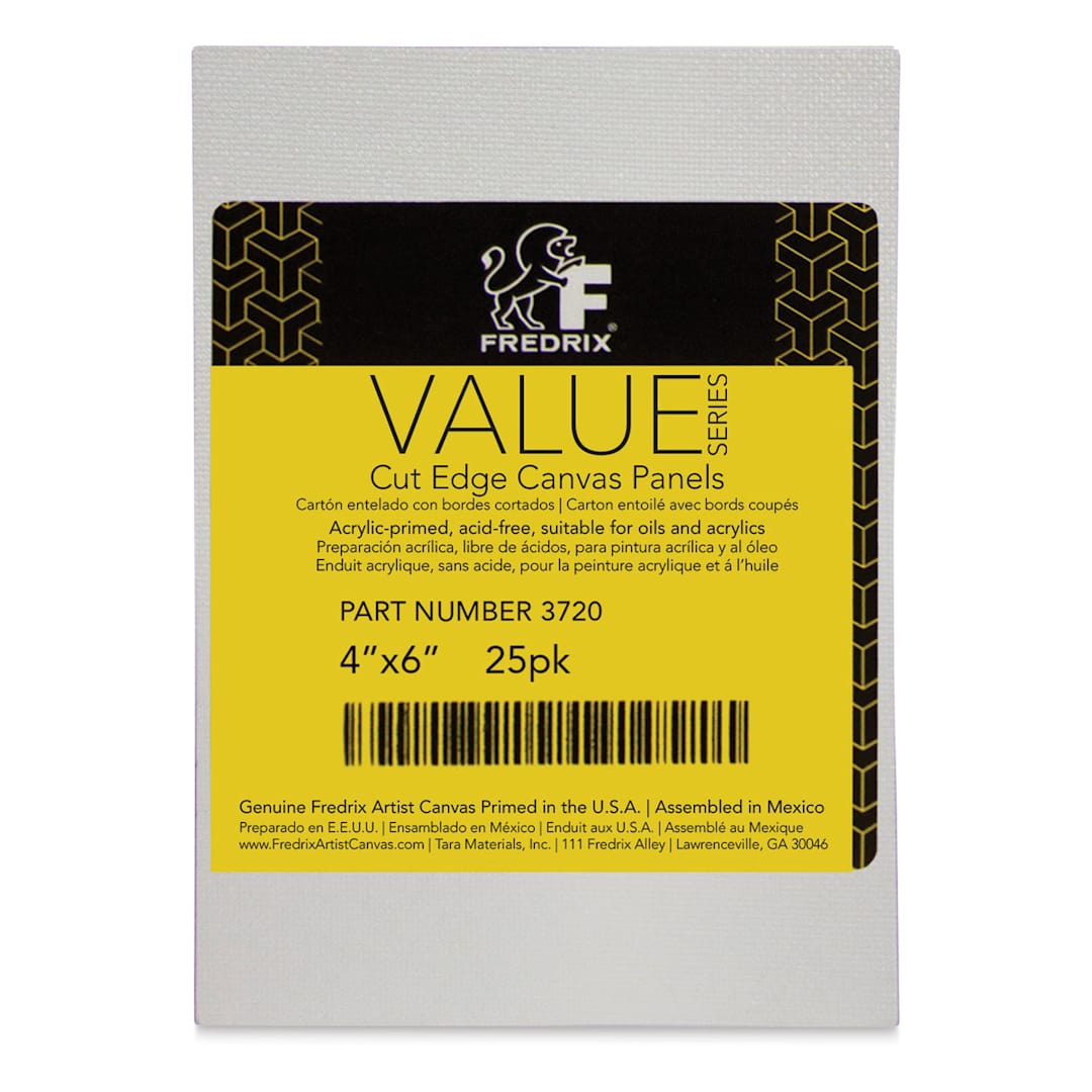 Open in modal - Fredrix Cut Edge Canvas Panels - 4" x 6", White, Pkg of 25