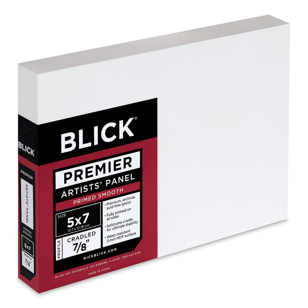 Open in modal - Blick Premier Artists' Panel - Traditional Cradle, 7/8", 5" x 7" side view