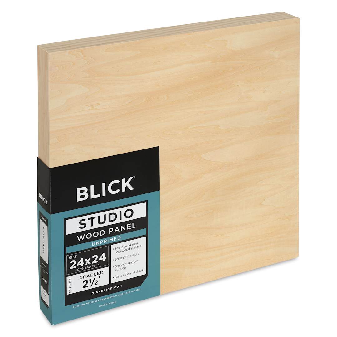 Open in modal - Blick Studio Artists' Wood Panels - Extra Deep Cradle Panel, 24" x 24", 2-1/2" Cradle