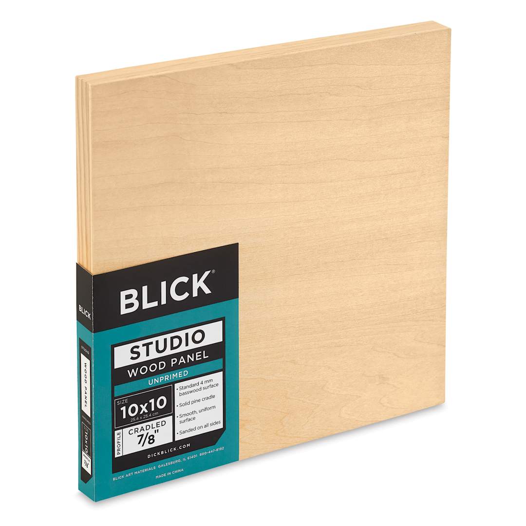 Open in modal - Blick Studio Artists' Wood Panel - Flat Cradle, 10" x 10", 7/8" Cradle