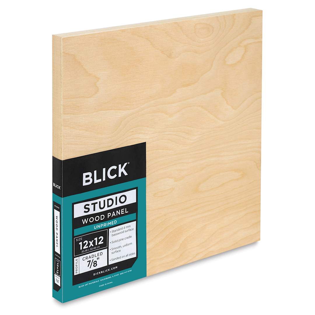 Open in modal - Blick Studio Artists' Wood Panel - Flat Cradle, 12" x 12", 7/8" Cradle